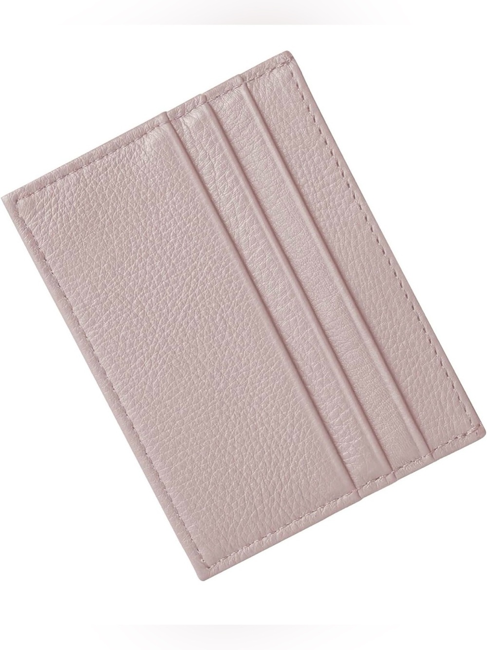 Genuine Leather Dusty Pink RFID Slim Wallet Card Holder 6 Slots Minimalist